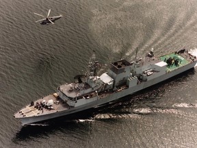 A 1993 file photo of the Canadian warship HMCS Vancouver.