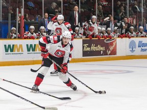 Ottawa 67's defenceman Noel Hoefenmayer  is off to the Tucson Roadrunners of the AHL. (Valerie Wutti photo)