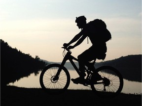 A cyclist out for a ride.