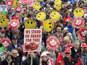 Thousands gather on Parliament Hill for the March for Life rally.