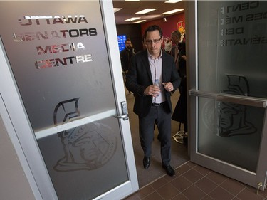 as the Ottawa Senators clear out their lockers and have their exit meetings with coaches and management at Canadian Tire Centre following the final game of the season on Saturday. Photo by Wayne Cuddington/ Postmedia