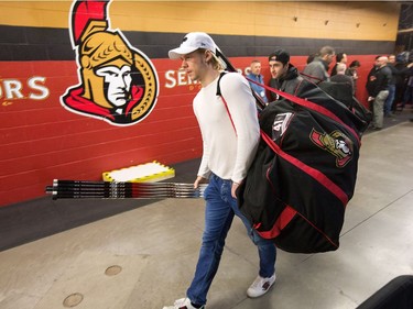 Filipinos Chlapik leaves as the Ottawa Senators clear out their lockers and have their exit meetings with coaches and management at Canadian Tire Centre following the final game of the season on Saturday. Photo by Wayne Cuddington/ Postmedia