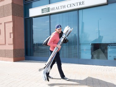 Bobby Ryan lugs his sticks to the car after the Ottawa Senators clear out their lockers and have their exit meetings with coaches and management at Canadian Tire Centre following the final game of the season on Saturday. Photo by Wayne Cuddington/ Postmedia