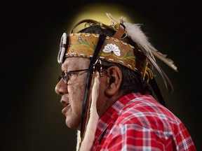 Deputy grand chief Glen Hare of the Anishinabek Nation speaks as representatives for First Nations and environmental groups hold a press conference on Parliament Hill in Ottawa on Monday, April 23, 2018., asking International Atomic Energy Agency to investigate radioactive waste management in Canada.