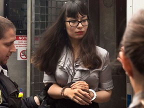 Lindsay Kantha Souvannarath arrives at provincial court for a preliminary hearing in Halifax on Wednesday, July 8, 2015. THE CANADIAN PRESS/Andrew Vaughan