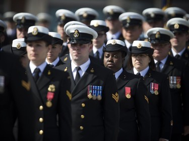 The Anniversary of the Battle of the Atlantic Ceremony to commemorate the sacrifices made by thousands of Canadians who fought in the North Atlantic took place in Ottawa Sunday May 6, 2018, at the National War Memorial.  Ashley Fraser/Postmedia