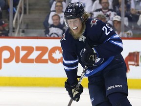 Winnipeg Jets forward Patrik Laine has failed to score on the road in the playoffs. (KEVIN KING/Postmedia Network)