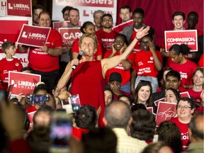 Liberal Leader Kathleen Wynne speaks at a provincial election campaign rally Wednesday evening in Ottawa.