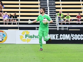 Ottawa Fury FC goalkeeper Maxime Crepeau made a couple of big saves in Saturday's draw against Charleston. (Charleston Battery/USL)