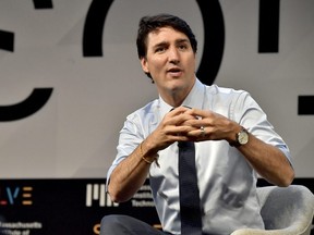 Prime Minister Justin Trudeau is interviewed by MIT's Danielle Wood at Solve At MIT: Plenary - True Stories Of Starting Up at Massachusetts Institute of Technology on May 18, 2018 in Cambridge, Massachusetts. (Photo by Paul Marotta/Getty Images for MIT Solve)