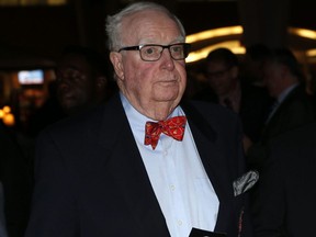 Hockey legend Bill Torrey arrives on the red carpet at the annual Hockey Hall of Fame induction ceremony in Toronto on Nov. 9, 2015. Torrey, the former Islanders GM and the first president of the Panthers, died Thursday, May 3, 2018.