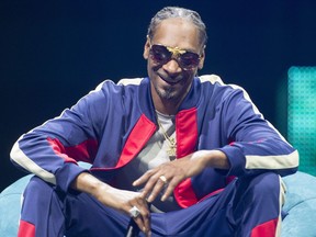 Rapper Snoop Dogg speaks at the C2 business conference in Montreal on Friday, May 25, 2018.