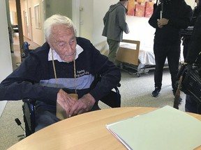David Goodall, a 104-year-old Australian, sits in a room in Liestal near Basel, Switzerland, where he ended his life on Thursday, May 10, 2018.
