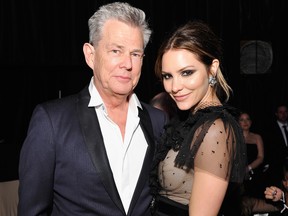 David Foster (L) and Katharine McPhee attend the 26th annual Elton John AIDS Foundation Academy Awards Viewing Party at The City of West Hollywood Park on March 4, 2018 in West Hollywood, California. (John Sciulli/Getty Images for Perry Ellis)