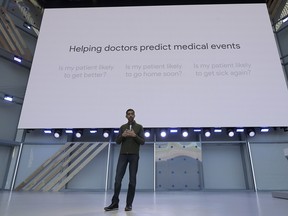 Google CEO Sundar Pichai speaks at the Google I/O conference in Mountain View, Calif., Tuesday, May 8, 2018. (AP Photo/Jeff Chiu)