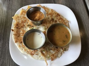 Onion uttapam at Thanjai