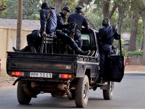 A Malian police patrol is seen in a file photo.