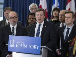 Mayor John Tory re-affirmed Toronto as a Sanctuary City along with a cast of city councillors. in Toronto, Ont. on Tuesday January 31, 2017.