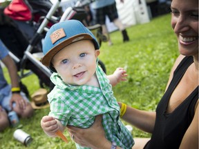 Janelle Shields and six-month-old Levi Shields were all smiles, enjoying the sun in the park at the 15th annual Westfest on Saturday, June 9, 2018.