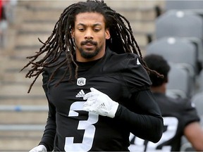 DB Rico Murray at Ottawa Redblacks practice.