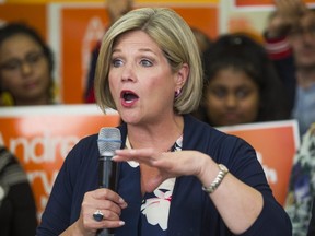 Ontario NDP leader Andrea Horwath is pictured during a campaign stop in Toronto on Wednesday. (Ernest Doroszuk, Toronto Sun)