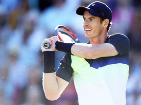 Andy Murray in action against Kyle Edmund during day six of the Nature Valley International at Devonshire Park on June 27, 2018 in Eastbourne, United Kingdom. (Bryn Lennon/Getty Images)