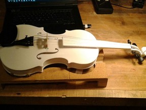 A prototype of a 3D printed violin. Eight similar stringed instruments will be included in Ottawa Symphony Orchestra's first concert of the season, on Nov. 4.