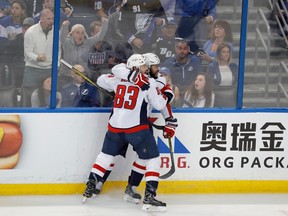 Capitals forwards Devante Smith-Pelly are playing key roles for Washington in these playoffs.  (Mike Carlson/Getty Images)