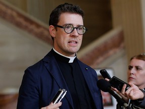 Andrew Bennett, senior fellow at Cardus Religious Freedom Institute, reacts to the Supreme Court ruling against Trinity Western University saying that the law societies of British Columbia and Ontario have the power to refuse accreditation to ensure equal access to the bar for LGBT students, at the Supreme Court of Canada in Ottawa on Friday, June 15, 2018.