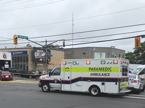 Three pedestrians struck by car at St-Laurent and McArthur.