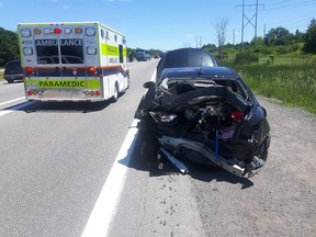 Collision on Highway 174 at Jeanne d'arc Boulevard.