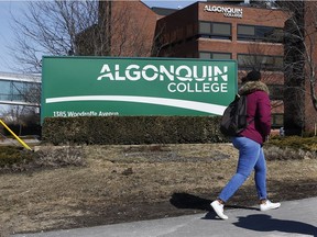 A photo of the Algonquin College campus on Woodroffe Avenue in Ottawa.   Tony Caldwell/Postmedia
