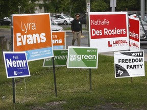 Election signs in Ottawa Wednesday June 6, 2018.