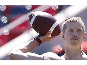 Ottawa Redblack Trevor Harris during practice at Lansdowne Park in Ottawa Tuesday May 29, 2018.