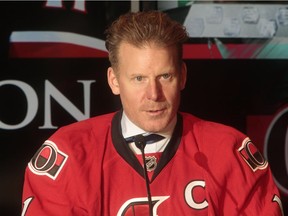 Daniel Alfredsson speaks to the media during his retirement media conference on Dec. 4, 2014. Tony Caldwell/Postmedia