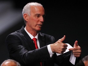 Steve Reed, president of the Canadian Soccer Association, celebrates after the announcement of the host for the 2026 FIFA World Cup went to United 2026 bid (Canada-Mexico-USA) during the 68th FIFA Congress at Moscow's Expocentre on June 13, 2018.