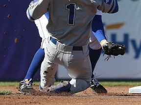 Steve Nyisztor (back) drove in a run for the Champions in Friday's loss at home. (OTTAWA SUN/FILES)