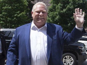 Premier-elect Doug Ford arrives at the Whitney Block at Queens Park to meet with his transition team,  in Toronto, Ont. on Sunday June 10, 2018