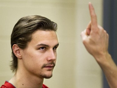 JANUARY 12, 2013 -- Erik Karlsson has his eyes checked as the Ottawa Senator players participated in informal medical tests at Scotiabank Place in advance of the expected ratification of the new CBA agreement with the NHL.
