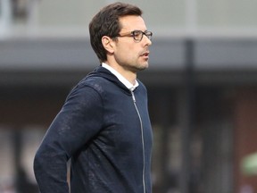 Ottawa Fury head coach Nikola Popovic patrols the sideline.