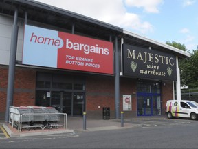 A general view of the Home Bargains store where a man is accused of an acid attack on a young boy, in Worcester, England, Sunday, July 22, 2018. (Matthew Cooper/PA via AP)