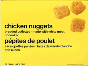 Certain No Name brand chicken nuggets have been recalled by Loblaws do to possible Salmonella contamination. (CFIA photo)