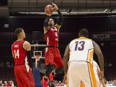 Canada's Dillon Brooks (8) takes a jump shot against U.S. Virgin Islands in the first quarter of Monday's contest. Errol McGihon/Postmedia