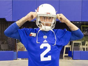 Montreal Alouettes newest quarterback Johnny Manziel arrives for the team's practice at Olympic Stadium in Montreal, Monday, July 23, 2018.