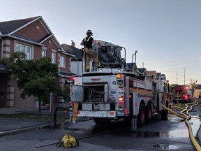 Ottawa firefighters are on the scene of a fire on Destiny Private on Wednesday, July 11, 2018.