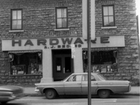 The "Magee House" has a long history in Hintonburg. Here it is in 1965, when it was the location of A.J. Bedard Hardware.