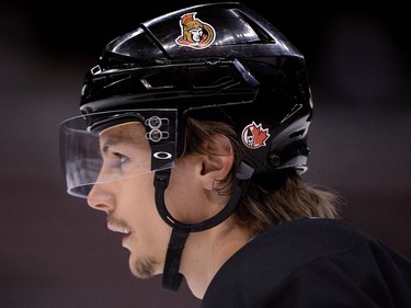 Ottawa Senators' Erik Karlsson takes part in practice at Scotiabank Place in Ottawa on Wednesday, May 8, 2013. The Senators lead their playoff series 3-1 against the Montreal Canadiens.