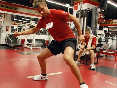JUNE 30, 2009 - -  Erik Karlsson goes through drills during the first day of Senators development camp for draft picks at Scotiabank Place in Ottawa, June 30, 2009.