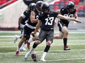 Ottawa Redblack's Richie Leone during practice at TD Place in Ottawa Tuesday July 10, 2018.