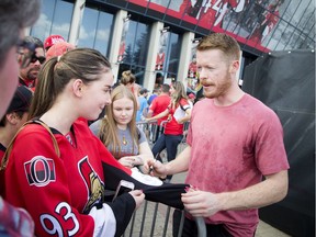 Senators goalie Mike Condon signed autographs for fans at the 2017 edition of Fan Fest.   Ashley Fraser/Postmedia